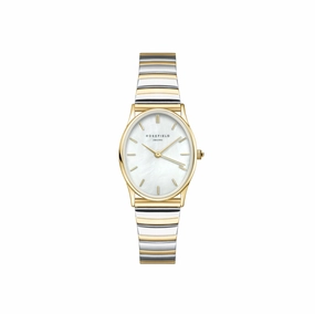 Rosefield Oval White MOP Duotone Shine Finish Watch OVWDSG-OV17