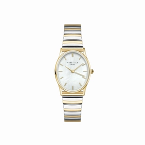 Rosefield Oval White MOP Duotone Shine Finish Watch OVWDSG-OV17