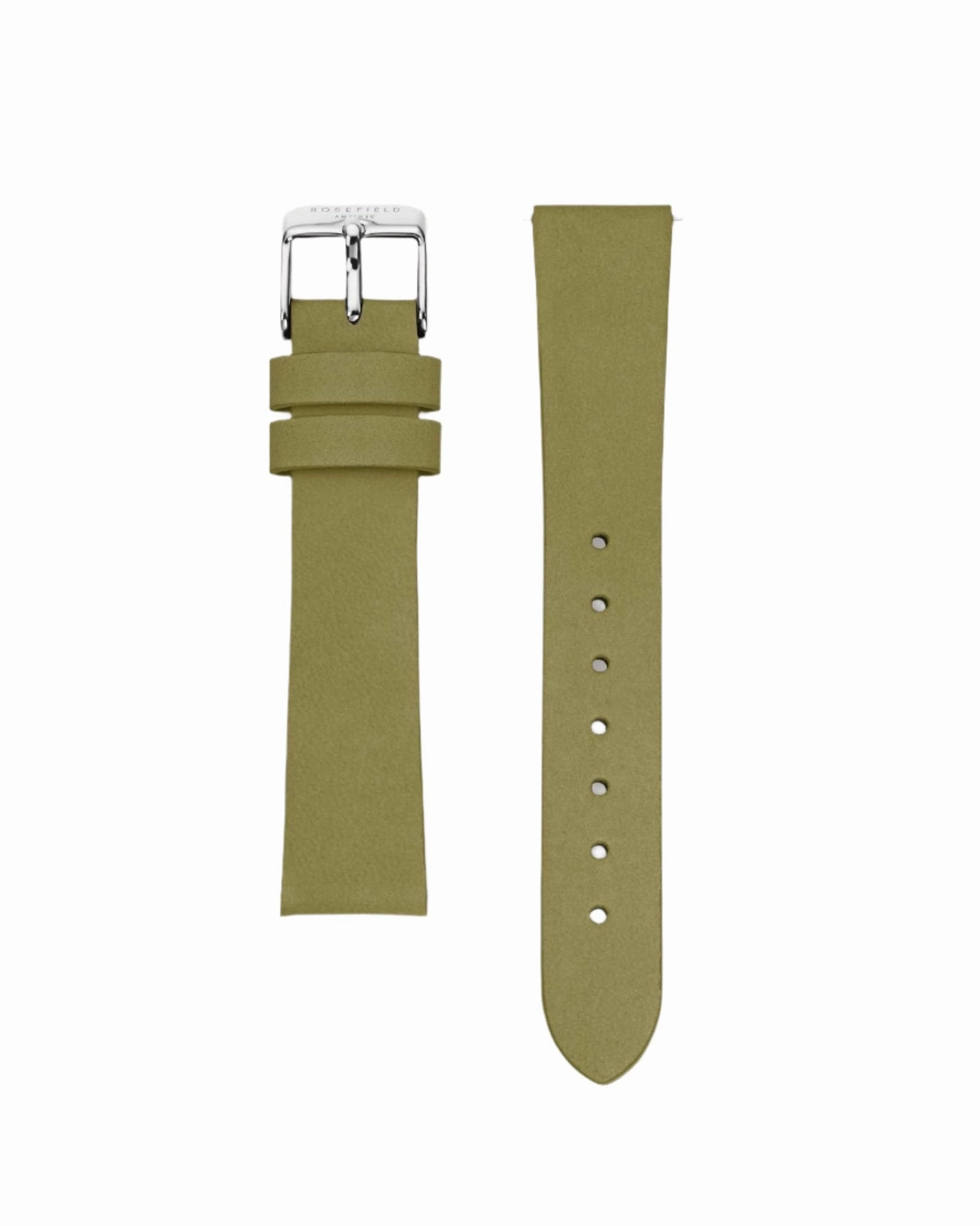 Rosefield Pearl 36mm Mother of Pearl Dial Olive Leather Strap Watch RMOLS-R05