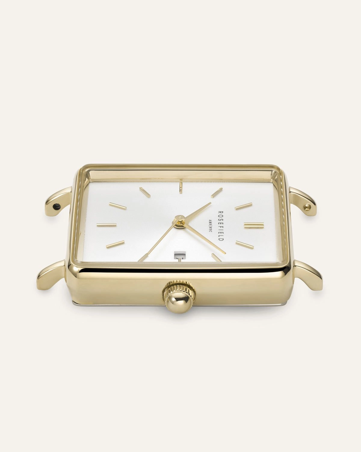 Rosefield The Boxy White Dial Tan Leather Strap Watch QSCG-Q029
