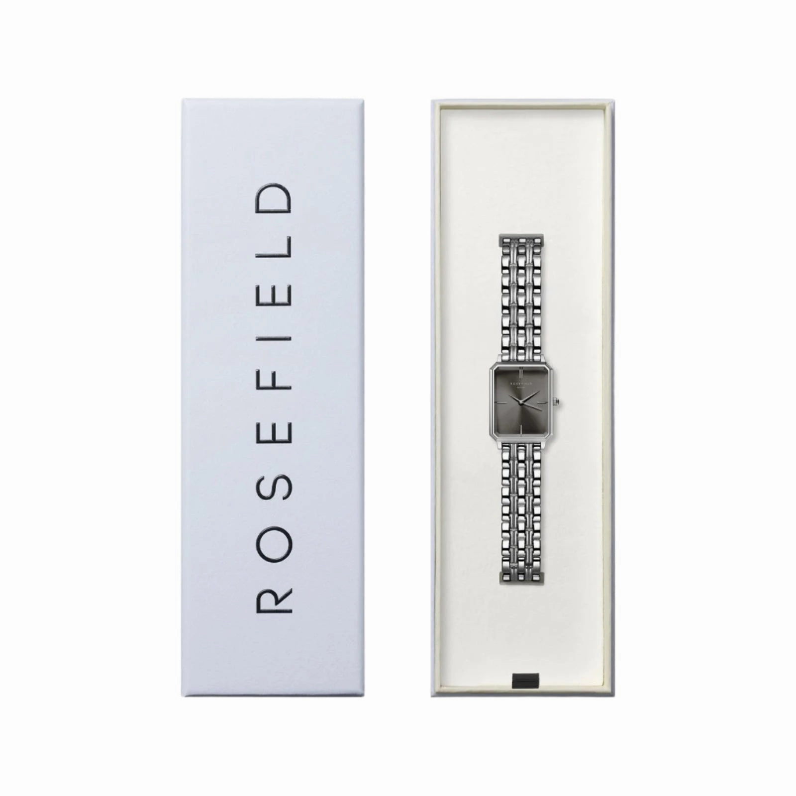 Rosefield The Octagon Grey Sunray Steel Silver Watch OGSSS-O80
