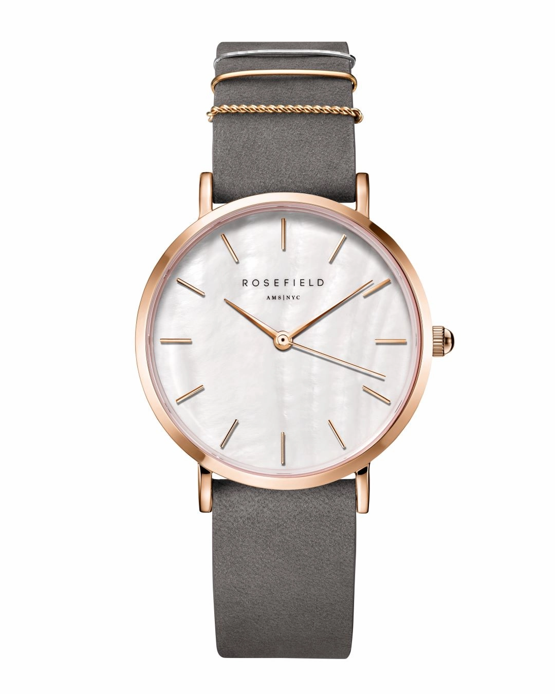 Rosefield The West Village Elephant Grey Rosegold Watch WEGR-W75