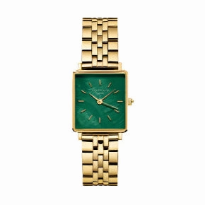 Rosefield Watch - Boxy Extra Small Emerald Green & Gold Watch