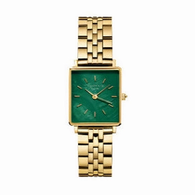Rosefield Watch - Boxy Extra Small Emerald Green & Gold Watch