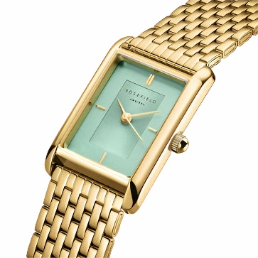 Rosefield Watch - Heirloom Mint Green Dial & Gold Link Strap