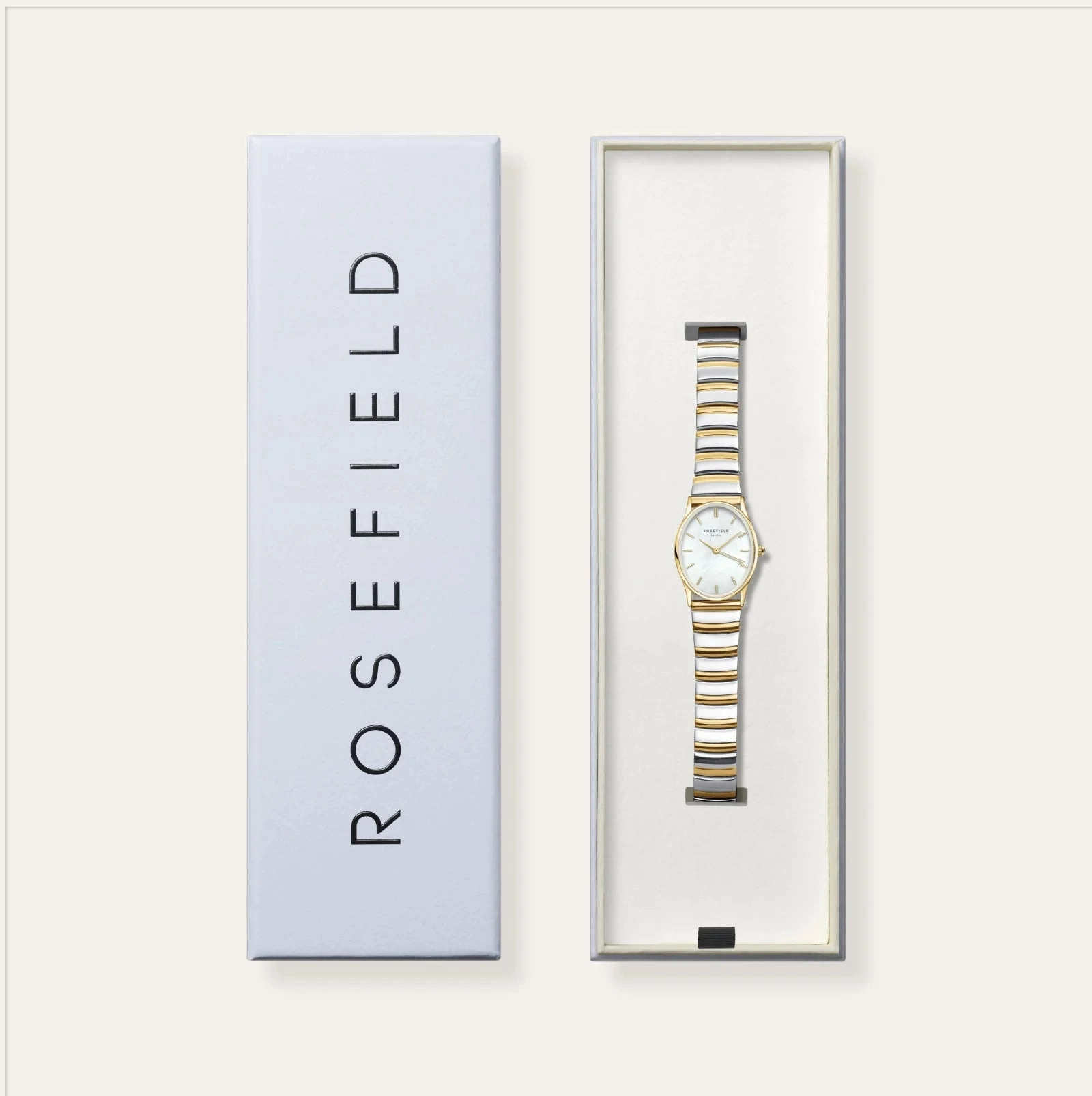 Rosefield Watch - The Oval Two Toned Gold & Silver Watch