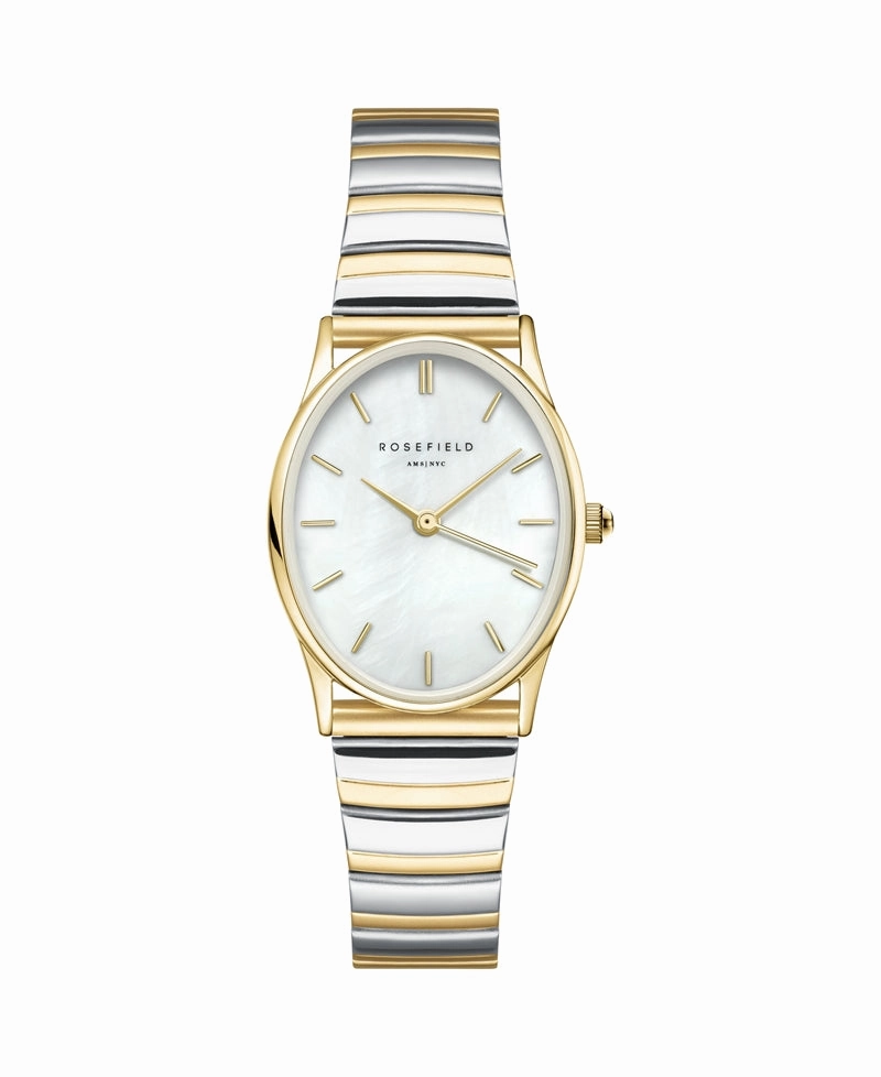 Rosefield Watch - The Oval Two Toned Gold & Silver Watch