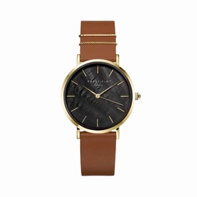 Rosefield Watch - The West Village Black Cognac