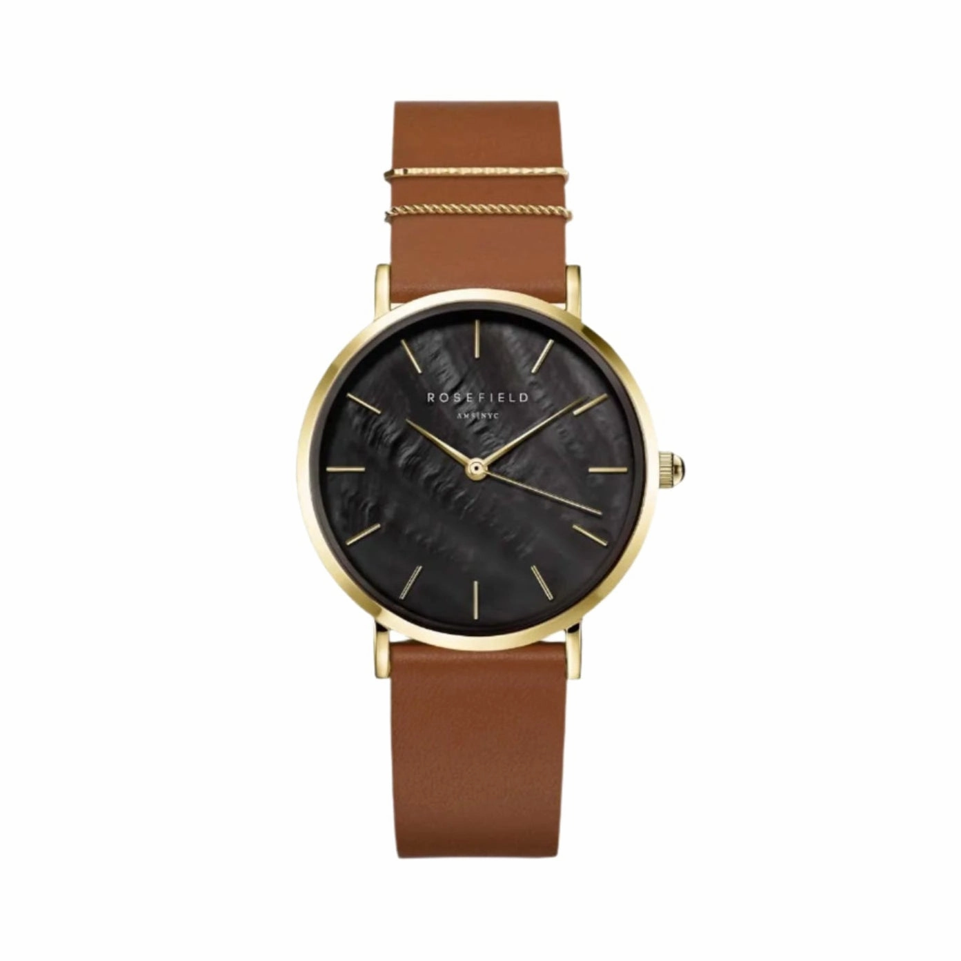 Rosefield Watch - The West Village Black Cognac