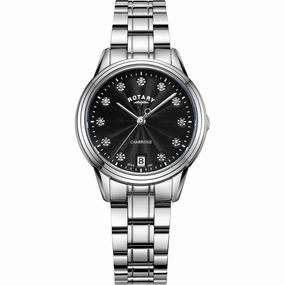 Rotary Cambridge Black Dial Ladies Watch LB05258/13