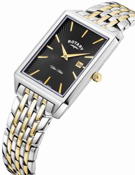 Rotary Ultra Slim Rectangular Mens Watch
