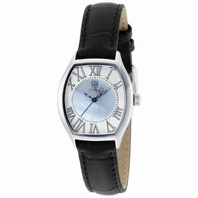 S. Coifman Women's Watch - Legacy Quartz Silver Tone MOP Dial Black Strap | SC0383