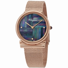 Salvatore Ferragamo Women's Watch - Gancini Slim Black MOP Dial Bracelet | SFIY00819