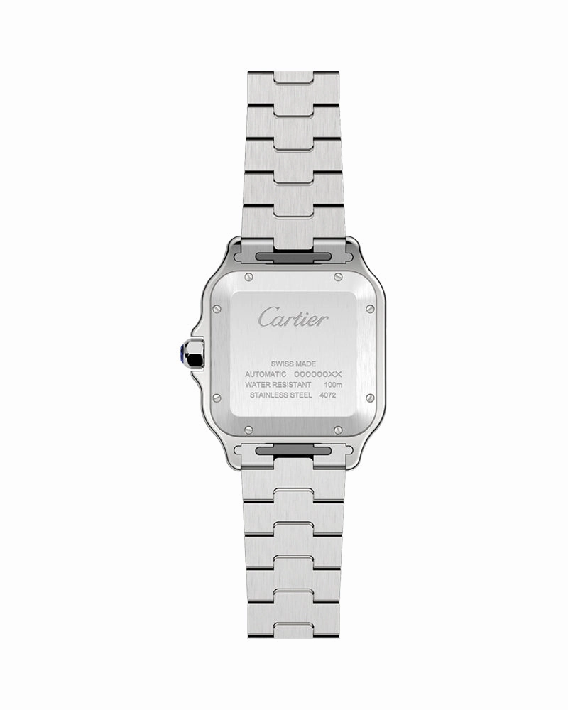 SANTOS DE CARTIER, LARGE, AUTOMATIC, STEEL, INTERCHANGEABLE METAL AND LEATHER BRACELETS