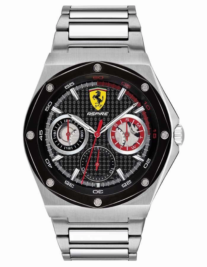Scuderia Ferrari Aspire Watch - Stainless Steel - Black - Sub-dials - Bracelet