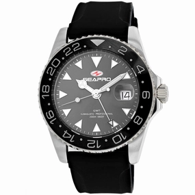 Seapro Men's Watch - Agent Quartz Silver Tone Case Grey Dial Rubber Strap | SP0120
