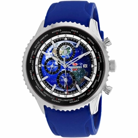 Seapro Men's Watch - Meridian World Timer GMT Quartz Blue Dial Rubber Strap | SP7521