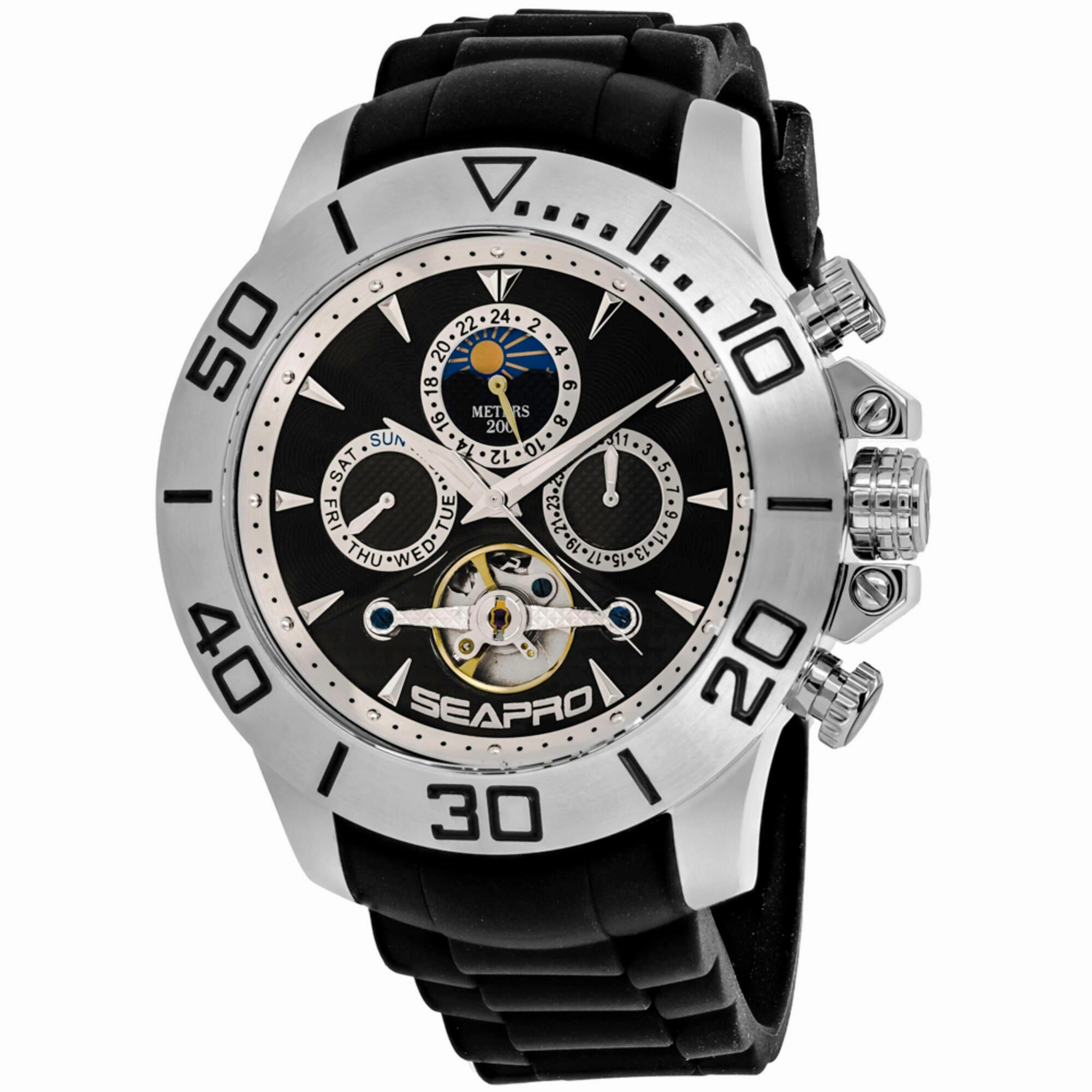 Seapro Men's Watch - Montecillo Automatic Black Dial Rubber Bracelet | SP5120