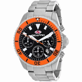 Seapro Men's Watch - Scuba 200 Chrono Black Dial Stainless Steel Bracelet | SP4353