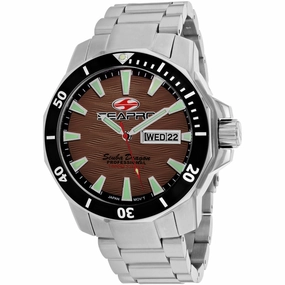 Seapro Men's Watch - Scuba Dragon Diver Brown Dial Steel Bracelet | SP8315S
