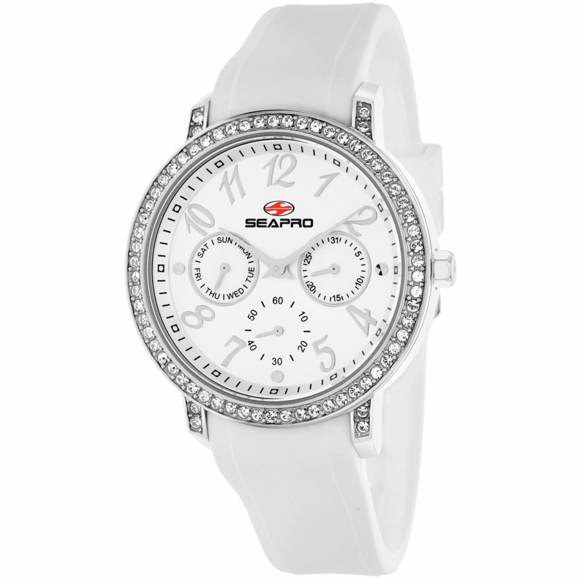 Seapro Women's Watch - Swell Quartz Silver Tone Case White Rubber Strap | SP4410