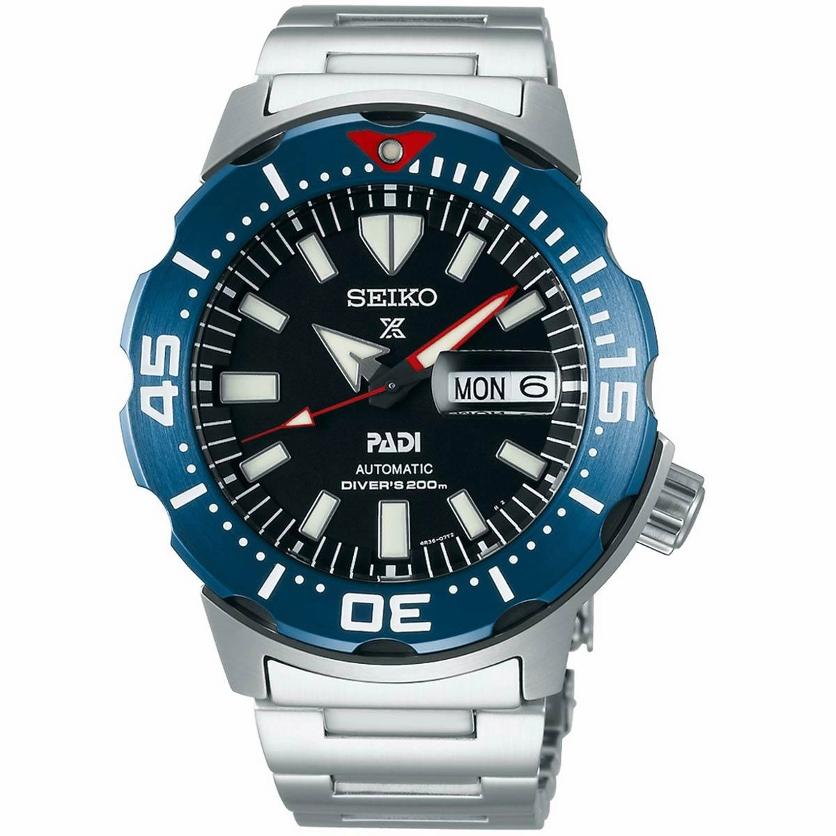 Seiko Men's Automatic Watch - Prospex Padi Monster Black Dial Barcelet | SRPE27K1