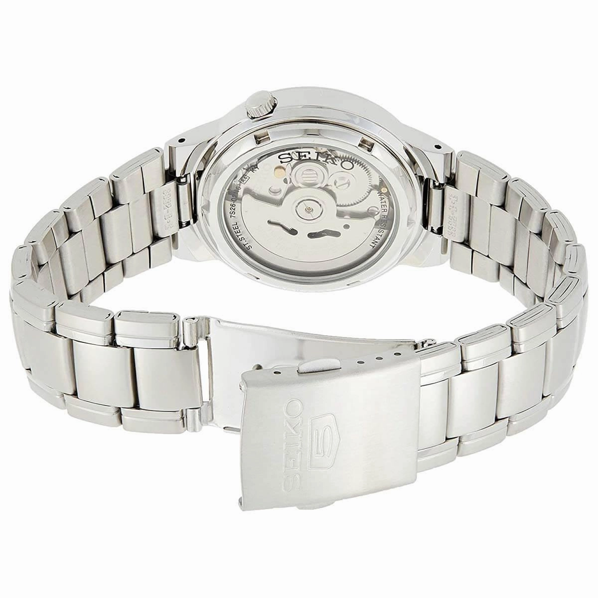 Seiko Men's Automatic Watch - Seiko 5 Black Dial Stainless Steel Bracelet | SNKA07K1