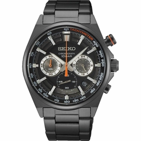 Seiko Men's Chronograph Watch - Core Quartz Black Stainless Steel Bracelet | SSB399P1