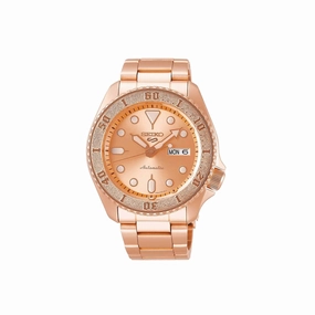 Seiko Men's Watch - 5 Sports SKX Street Style Automatic Rose Gold Bracelet | SRPE72K1