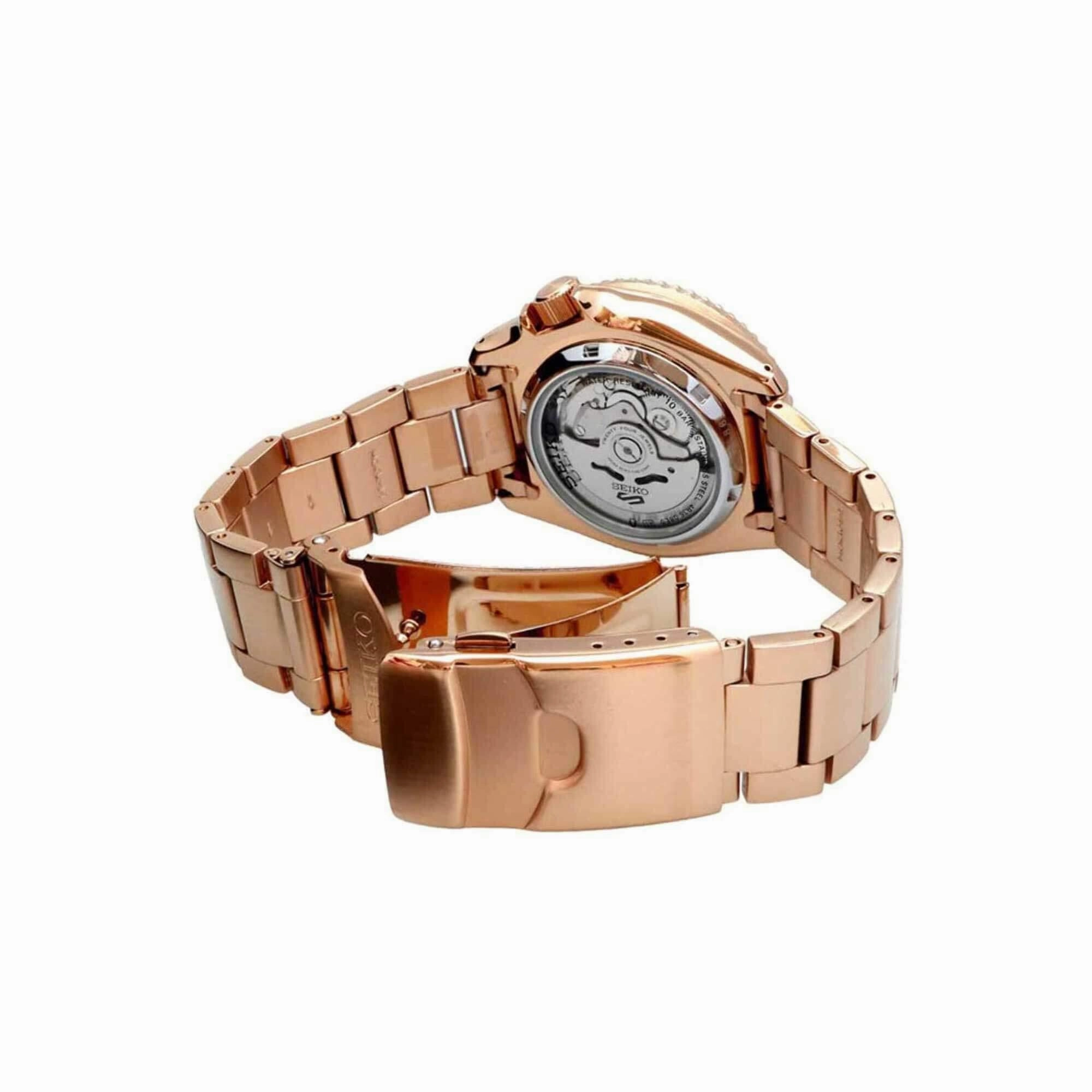 Seiko Men's Watch - 5 Sports SKX Street Style Automatic Rose Gold Bracelet | SRPE72K1