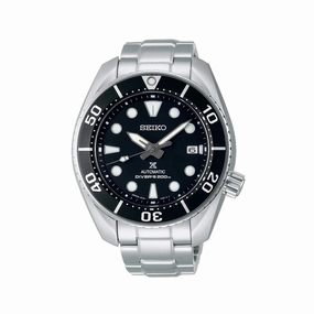 Seiko Men's Watch - Prospex Automatic Black Dial Stainless Steel Bracelet | SPB101J1