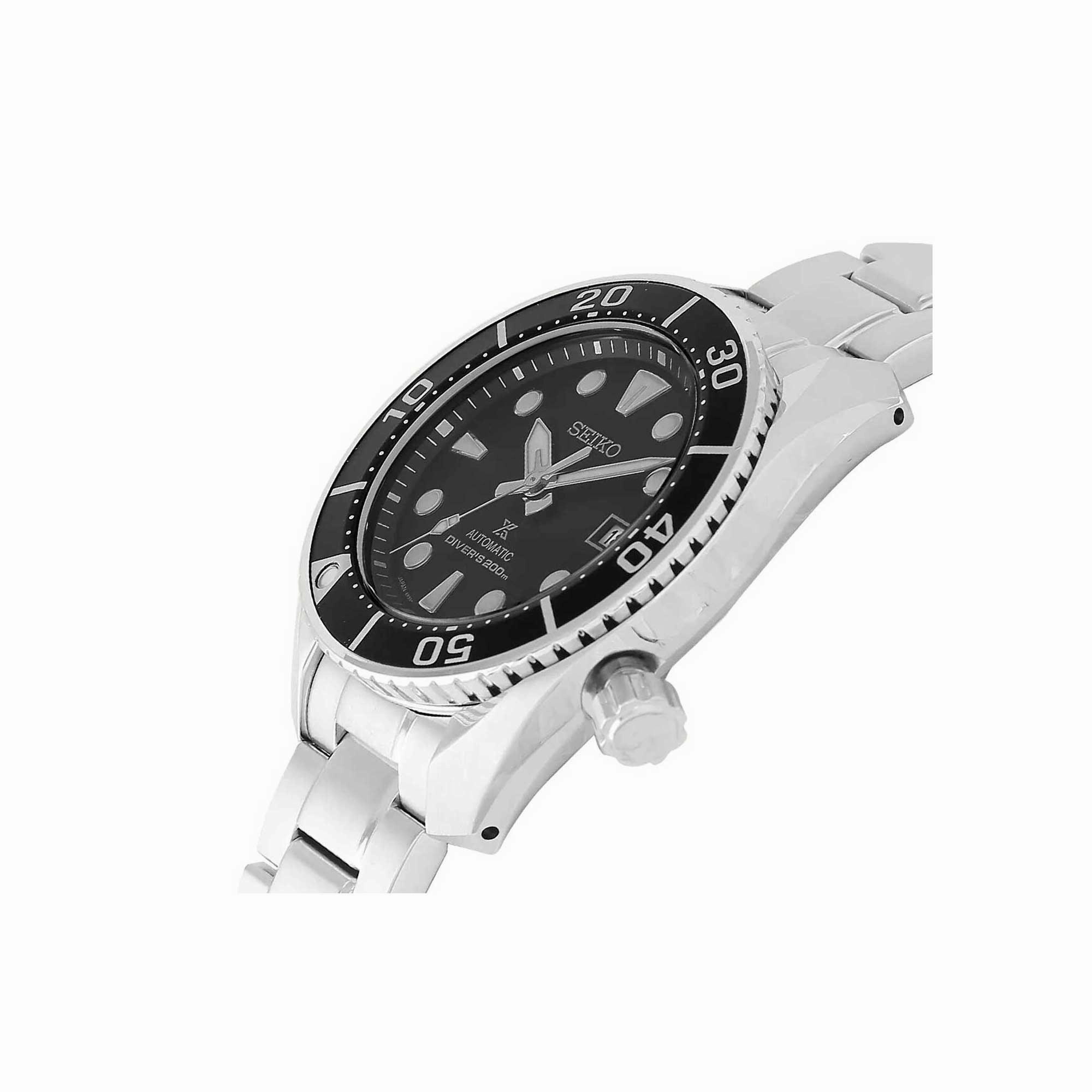 Seiko Men's Watch - Prospex Automatic Black Dial Stainless Steel Bracelet | SPB101J1
