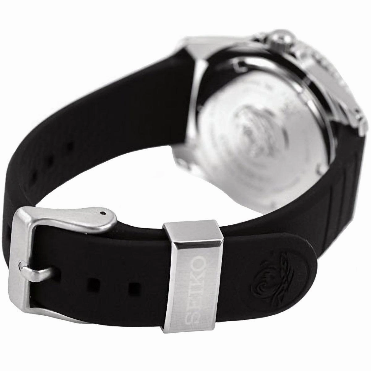 Seiko Men's Watch - Prospex Solar Black Dial Silicone Strap Rotating Bezel | SNE573P1