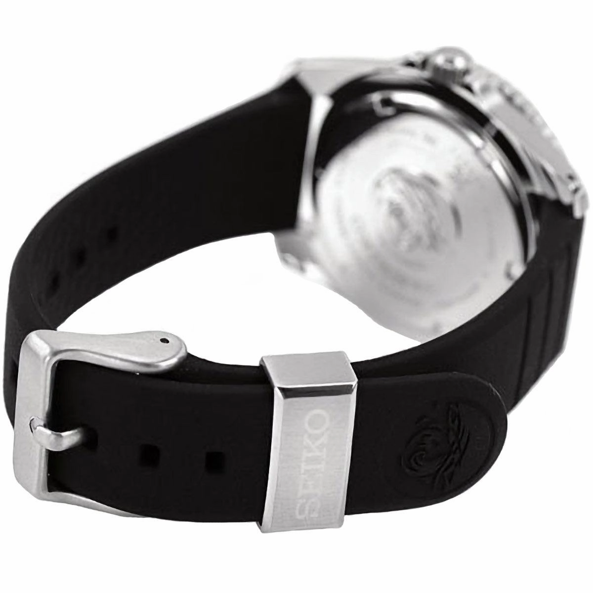 Seiko Men's Watch - Prospex Solar Black Dial Silicone Strap Rotating Bezel | SNE573P1