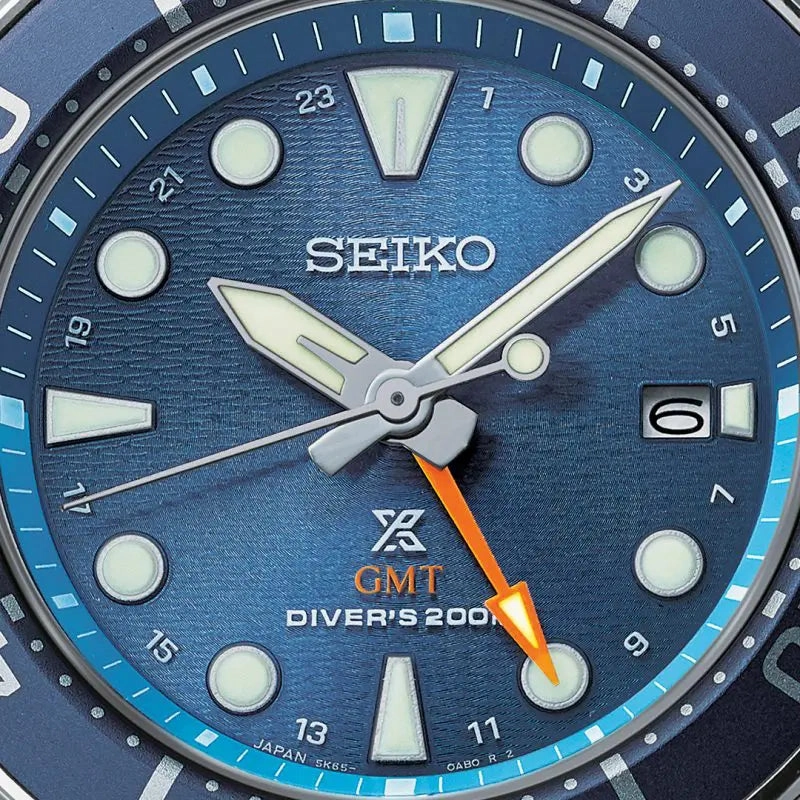 Seiko Prospex Solar GMT Diver Watch Aqua Dial SFK001J