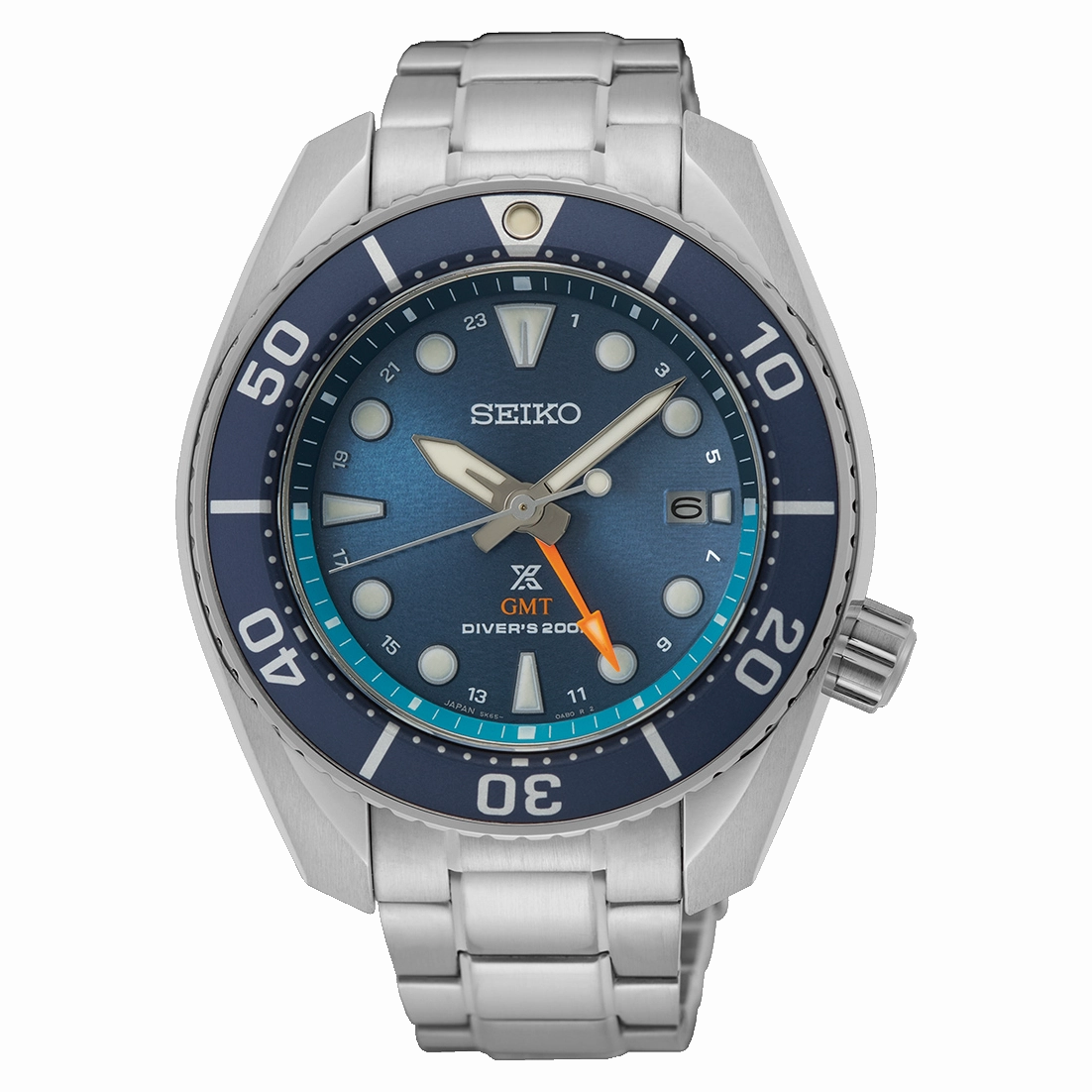Seiko Prospex Solar GMT Diver Watch Aqua Dial SFK001J