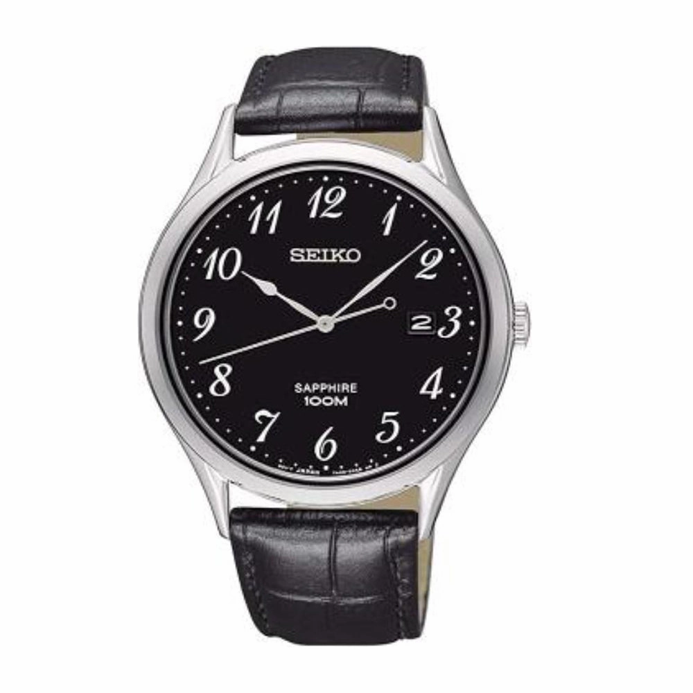 seiko SGEH77 Sapphire Black Dial Mens Watch