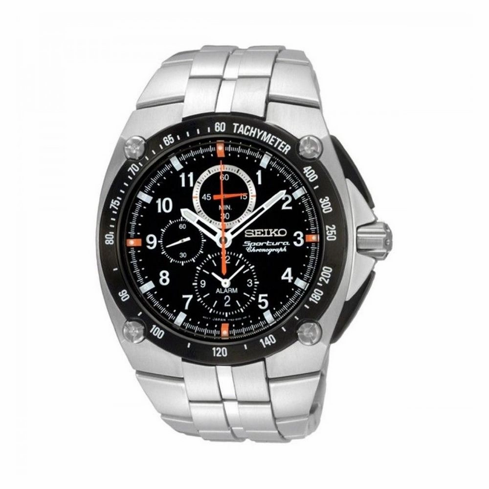 Seiko SNAD23P1 SPORTURA Black Chronograph MEN'S WATCH