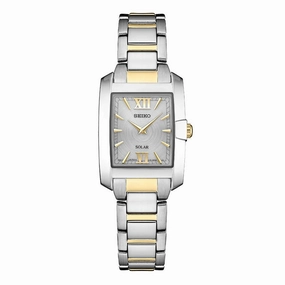 Seiko Solar Ladies Square Two-Tone Watch - Bracelet - 24mm