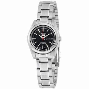 Seiko Women's Automatic Watch - Series 5 Date Display Black Dial Bracelet | SYMK17K1