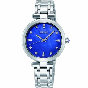 Seiko Women's Quartz Watch - Blue Mother of Pearl Stainless Steel Bracelet | SRZ531P1