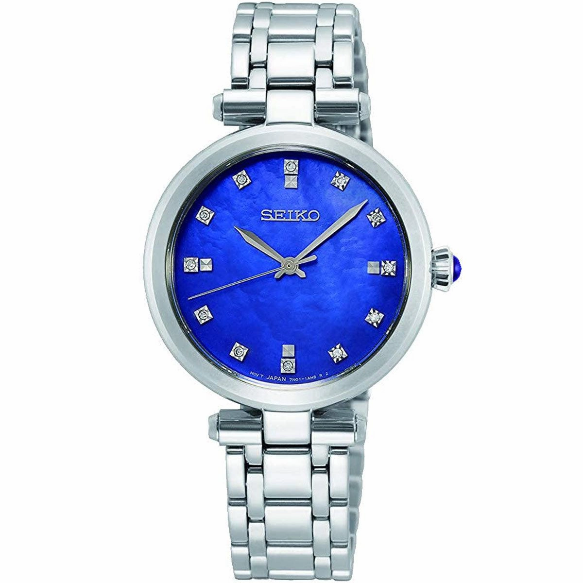 Seiko Women's Quartz Watch - Blue Mother of Pearl Stainless Steel Bracelet | SRZ531P1