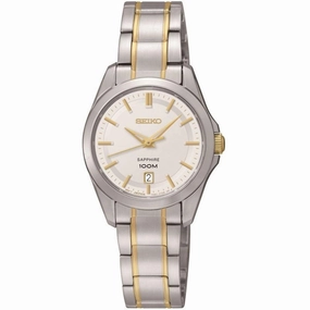 Seiko Women's Quartz Watch - Conceptual Silver Dial Two Tone Bracelet | SXDF59P1