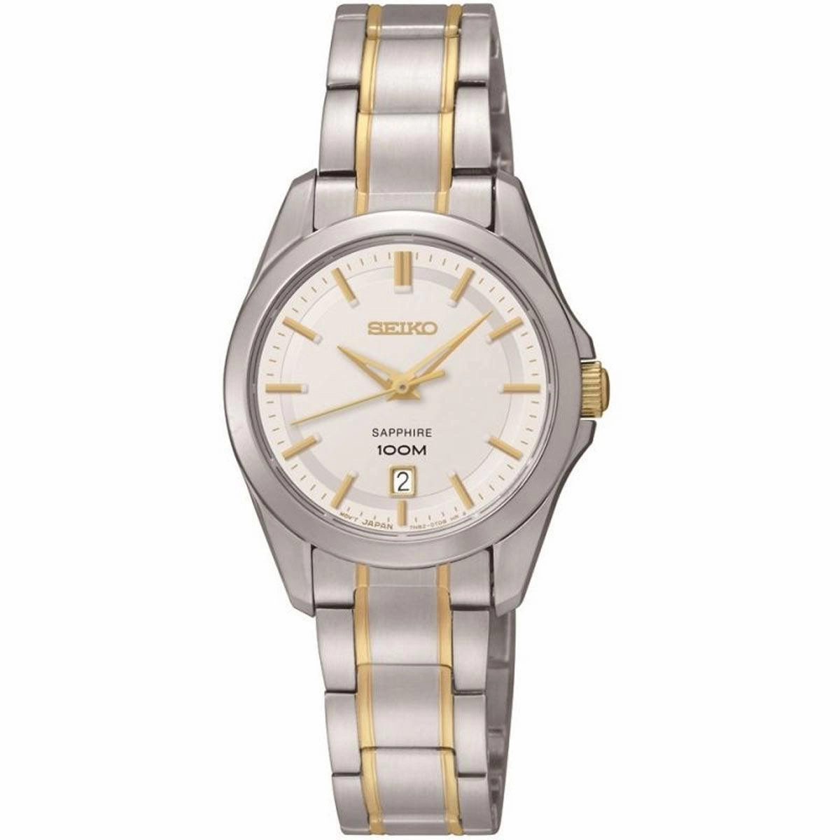 Seiko Women's Quartz Watch - Conceptual Silver Dial Two Tone Bracelet | SXDF59P1