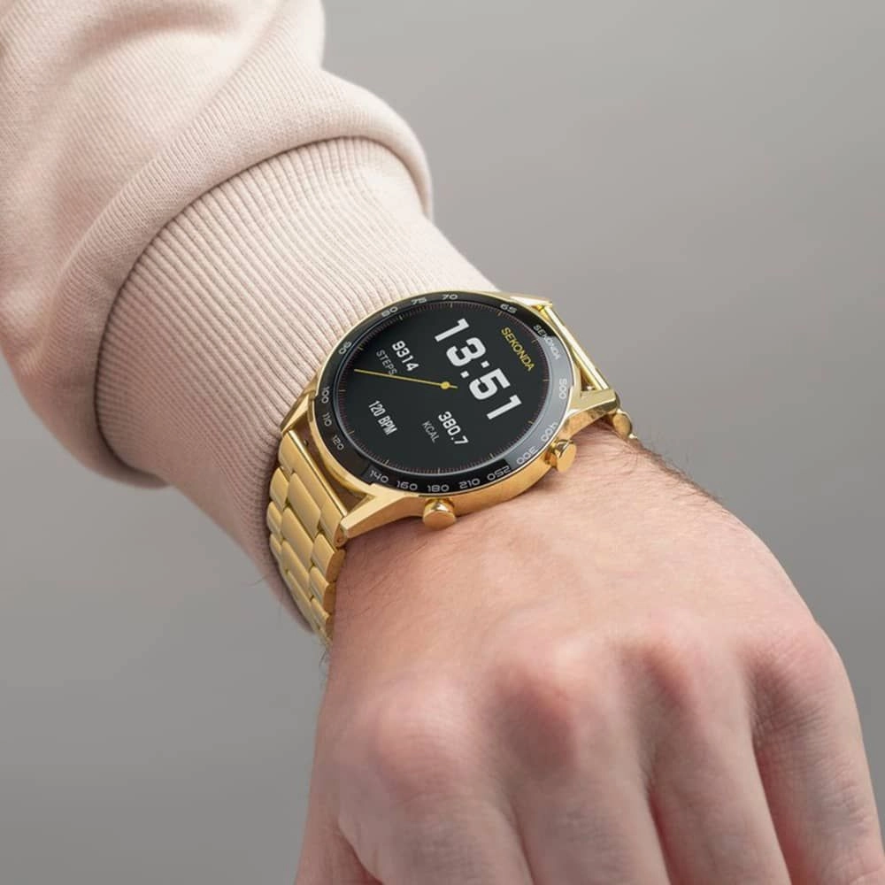 Sekonda Active Plus Smart Watch Gold Alloy Case Steel Bracelet 30227