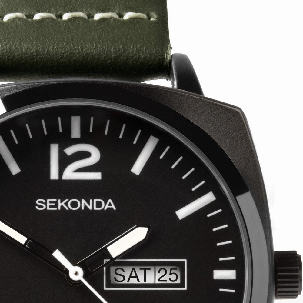 Sekonda Airborne Green Strap Mens Watch 1990