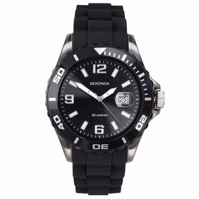 Sekonda Black Rubber Strap Men's Watch 3361