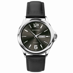 Sekonda Black Strap Day Date Mens Watch 1655