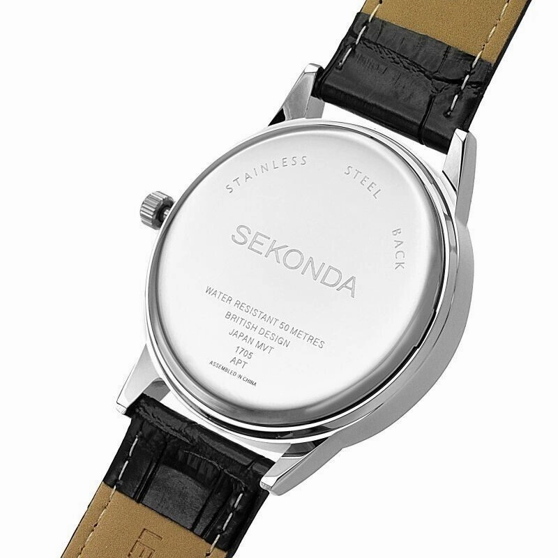Sekonda Day Date Leather Strap Mens Watch 1705
