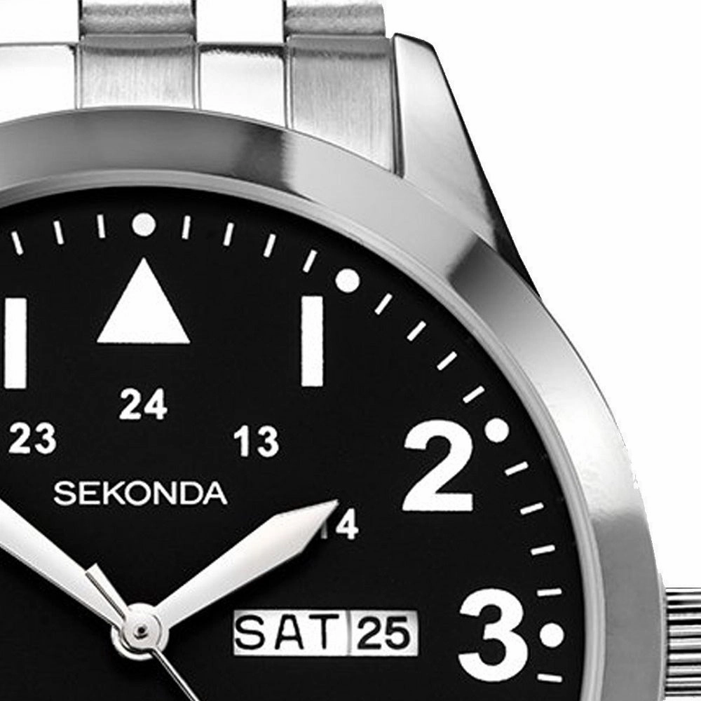 Sekonda Day Date Stainless Steel Mens Watch 1663
